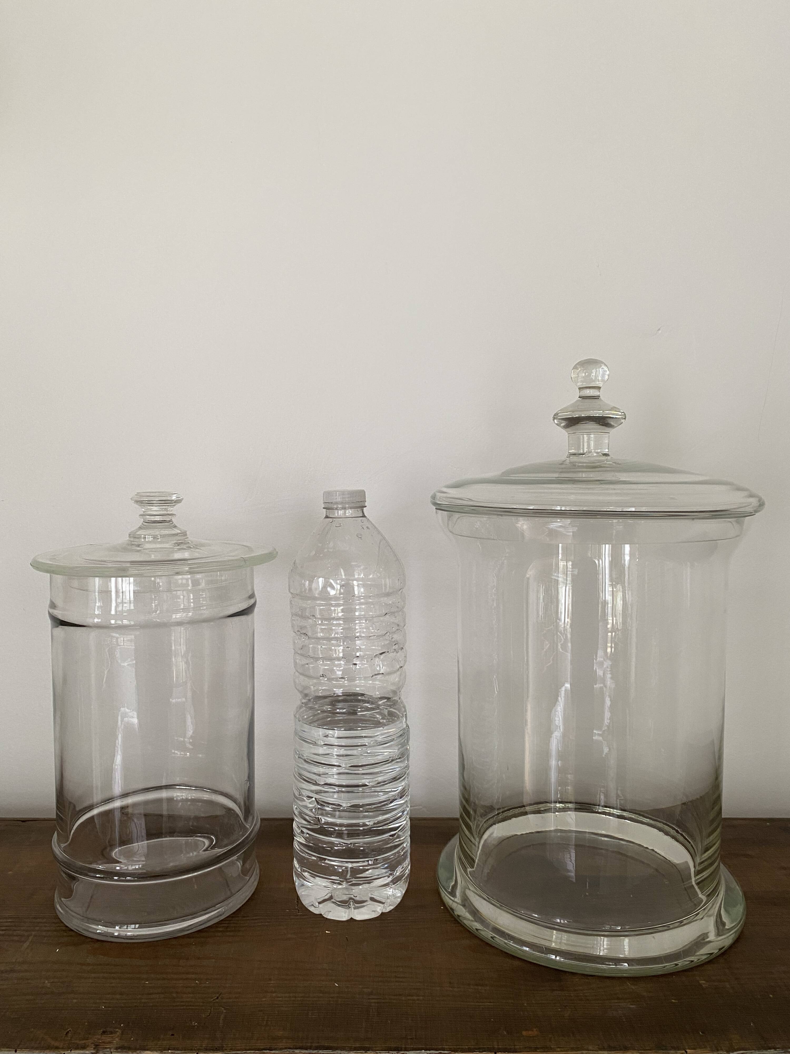 Candy box, pharmacy pot, pot with vintage glass lid Diameter 22.5 cm