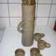 High coffee or teapot and 4 cups in sandstone