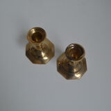 Pair of brass candle holders