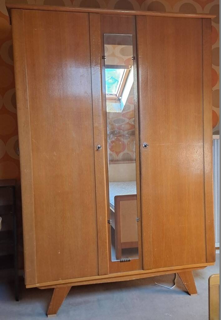 Vintage wooden wardrobe from the 50s
