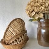 Set of 3 woven wicker baskets