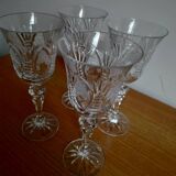 Lot of 4 small cut crystal walking glasses