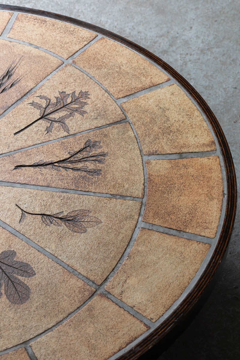 Coffee table by Roger Capron, oval design, France, 1960s