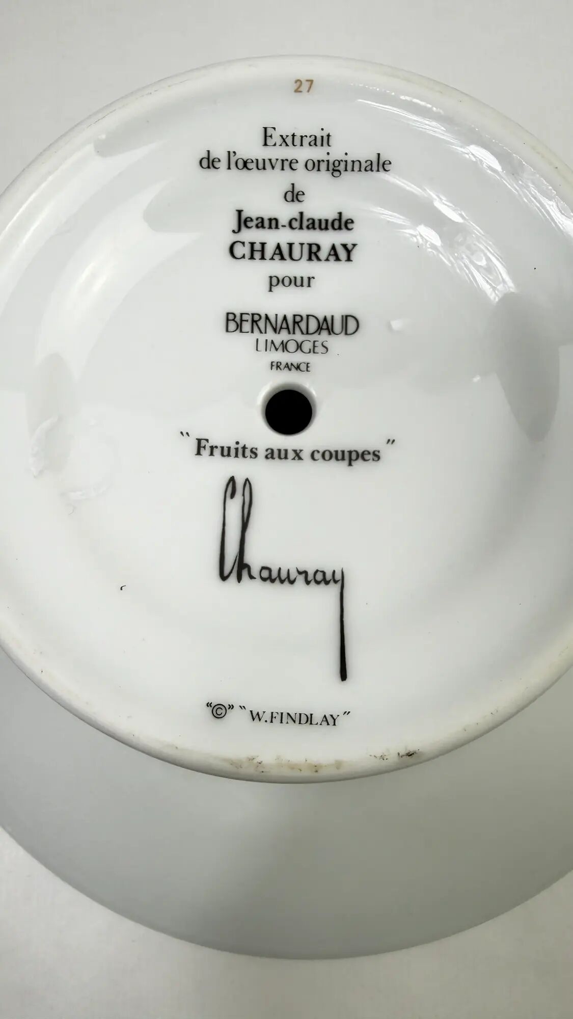 Bernardaud Limoges "Red Fruits" by Jean-Claude Chauray, 7 pieces