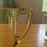 Service à orangeade vintage en verre vert