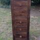 Chiffonnier commode haute bois massif éxotique palissandre 5 tiroirs
