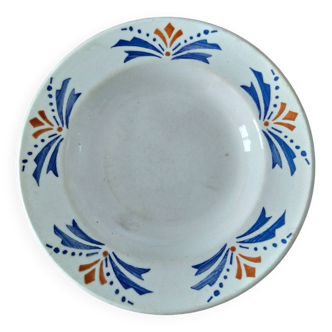 Deep plate Rhone earthenware Labrut Freres Model Orleans