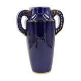 Large ceramic art deco vase by Odyv blue sèvres