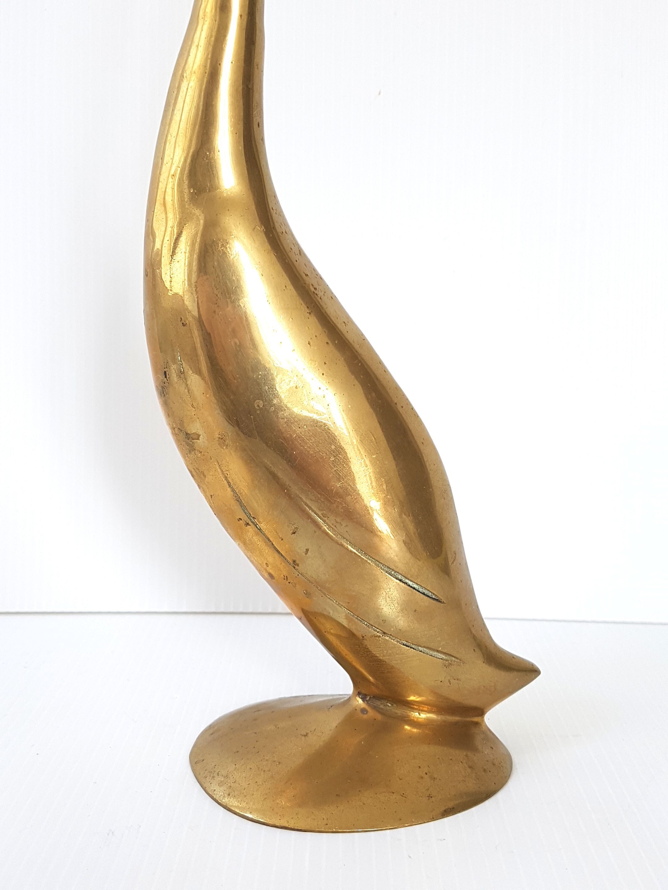 Vintage brass Swan