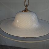 Xxl white swirl ceiling lamp murano vintage