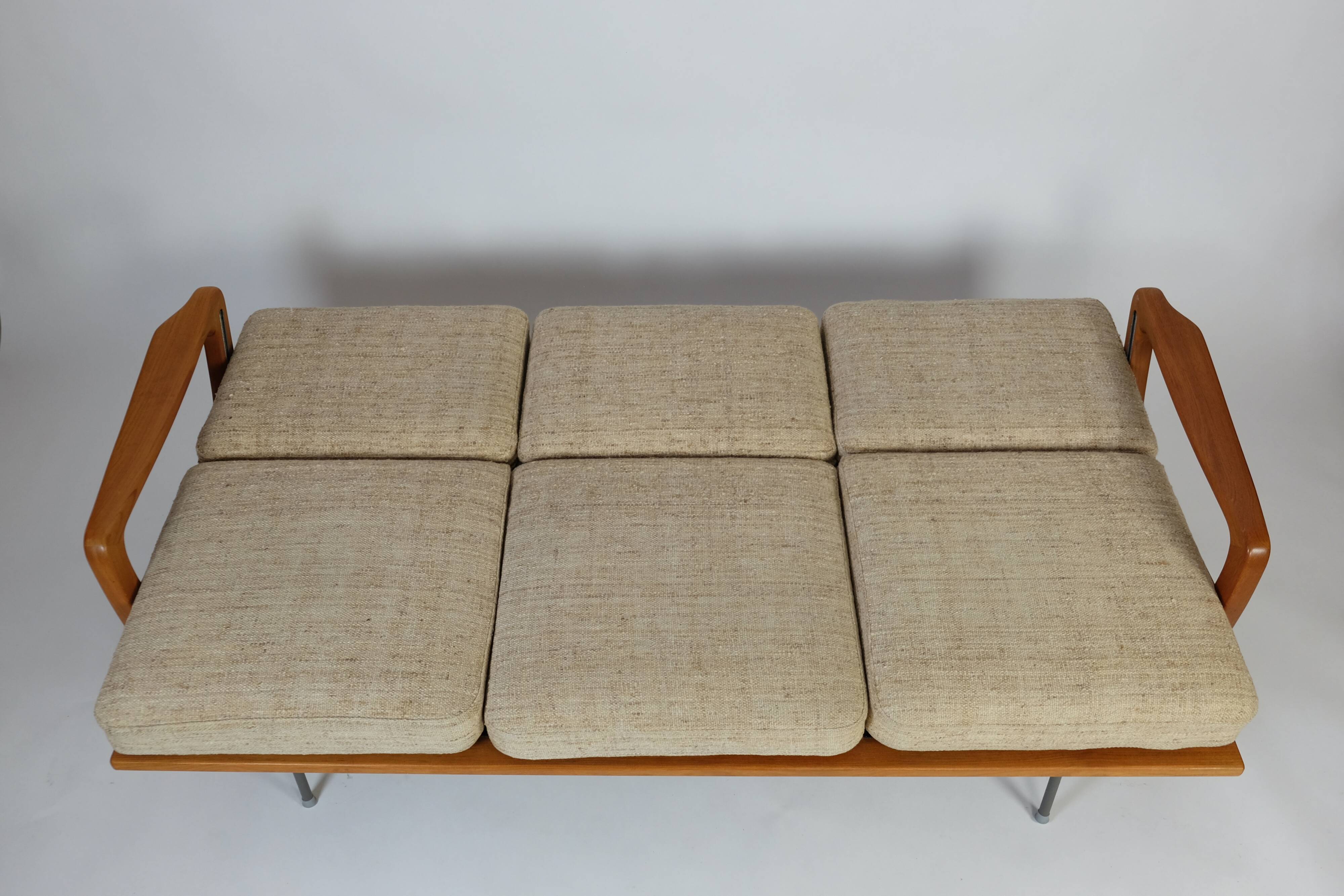 Danish 3-Sitzer Teak Sofa Daybed Juul Kristensen Vintage 60er 70s
