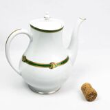 Christofle Paris – Teapot in porcelain, Green Ribbon model