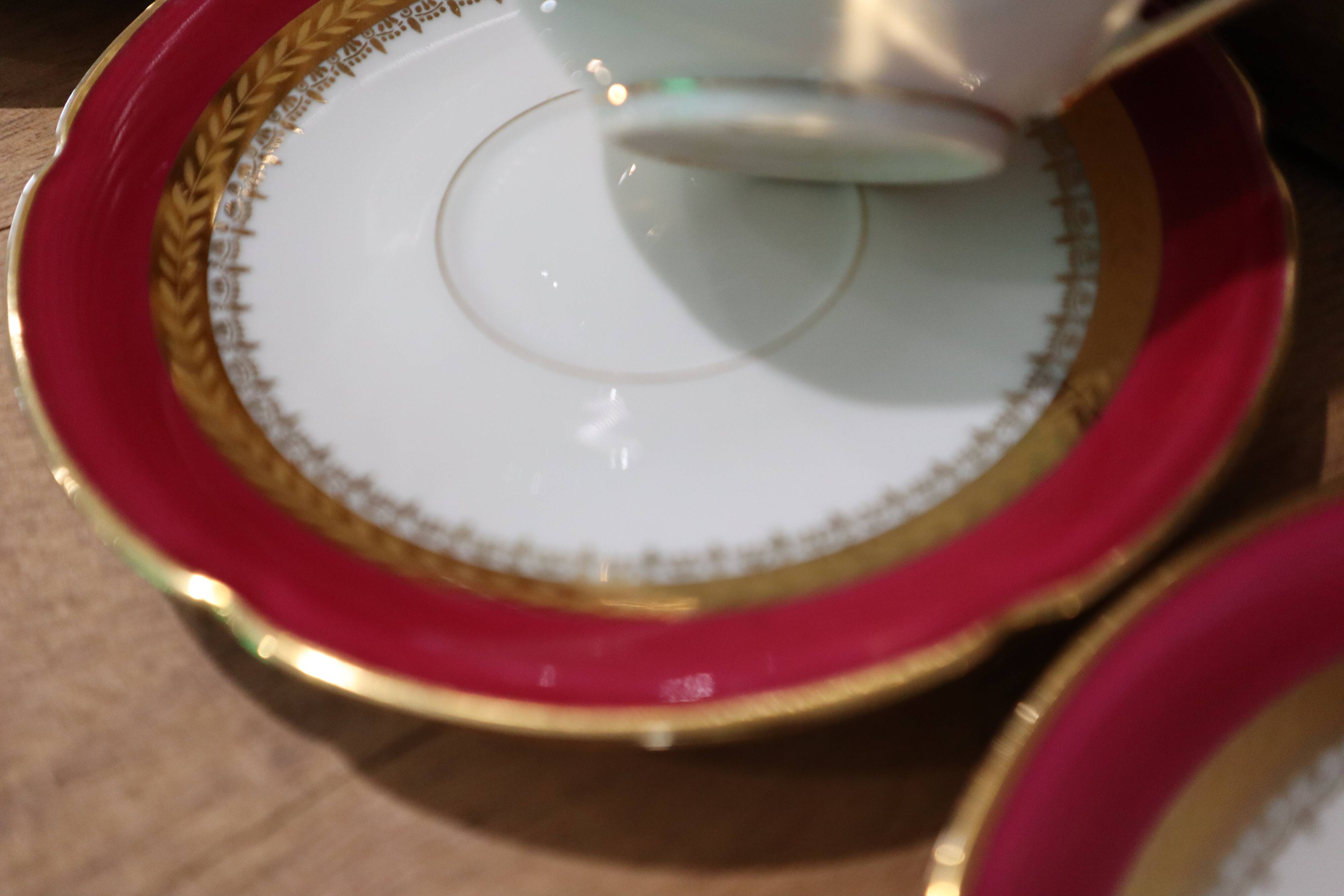 Set of 8 cups with saucers in Sologne L'Archevêque porcelain