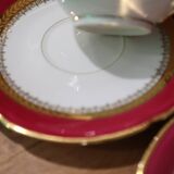 Set of 8 cups with saucers in Sologne L'Archevêque porcelain