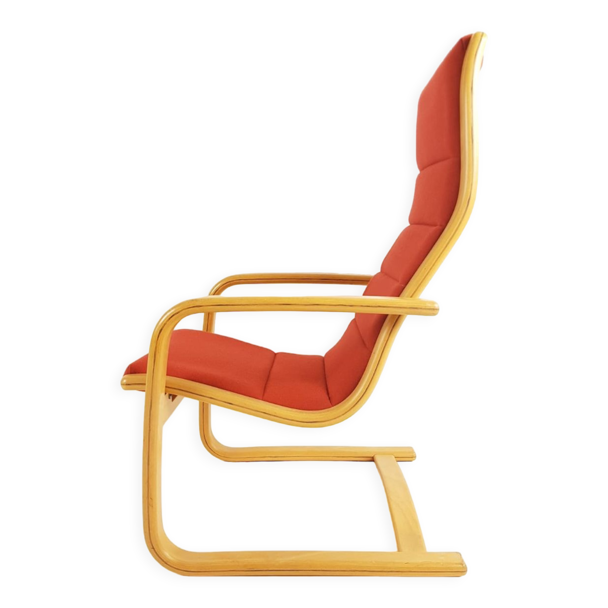 Yngve Ekström Scandinavian armchair orange terracotta wool