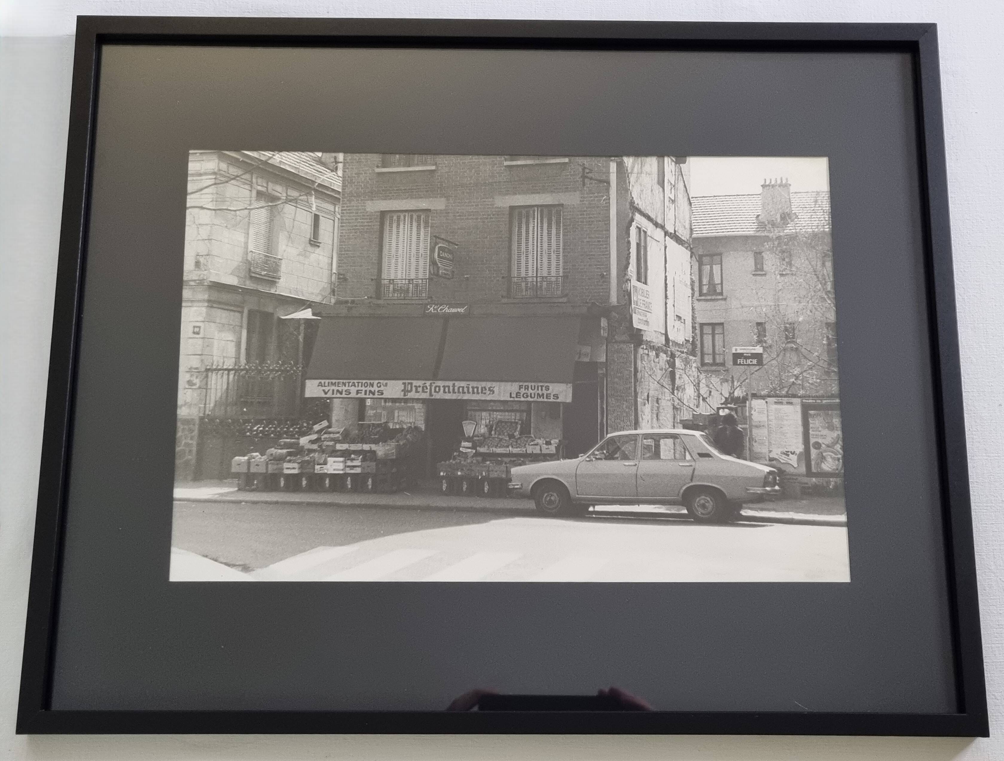 Vintage silver gelatin print of an urban scene on Rue Félicie, 1970s, 52 x 42 cm