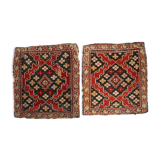 Ancient Armenian carpet Karabakh handmade 42cm x 45cm 1880