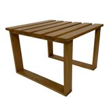 Vintage 1970s coffee table/side table, white oak slats slatted design