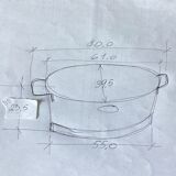 Old oval galvanized zinc basin dimension: height -23.5 cm - width -70cm - depth -39