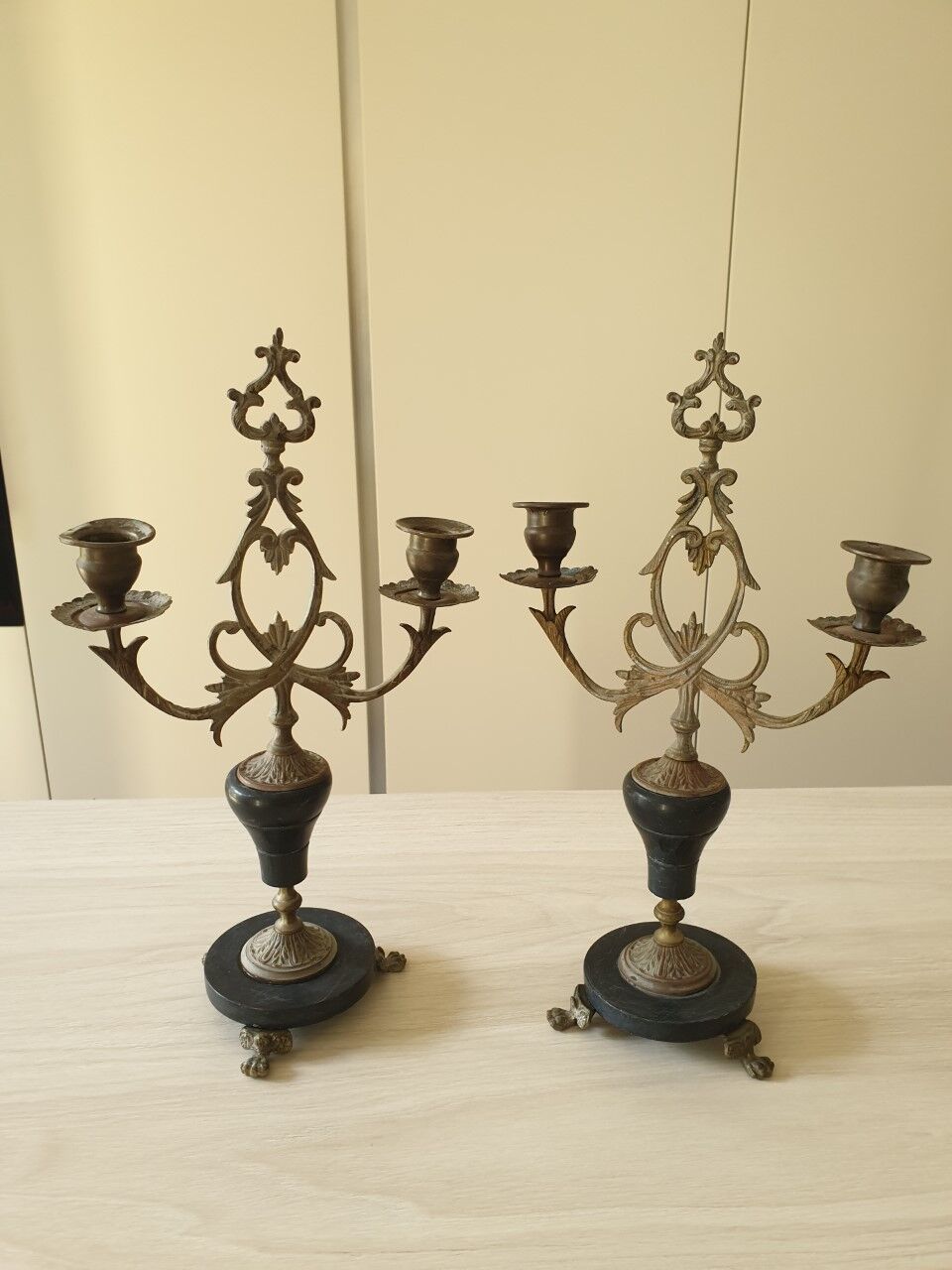 Pair of old candlesticks