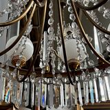 Empire style chandelier. Solid crystal, bronze.