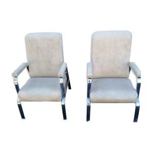 Fauteuils années 70 en chrome