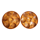 Sarreguemines oyster plates, Christmas plates, seafood plates.