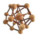 Sculptural modeling of a solid wood atom contemporary design