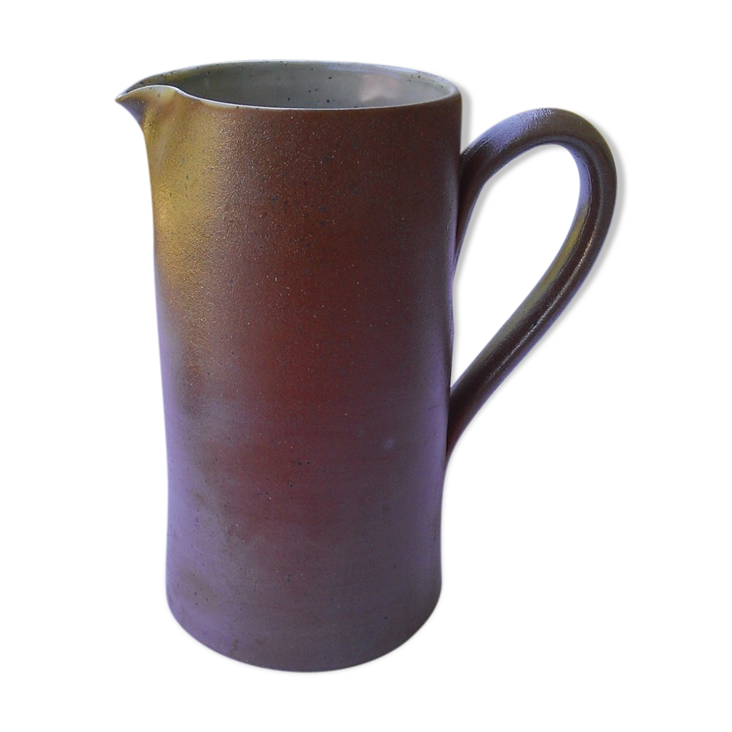 Pichet grès artisanal droit 1,5L signé