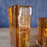 Amber glass soliflore vases 1970