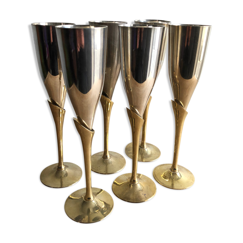 Flûtes champagne laiton Selency