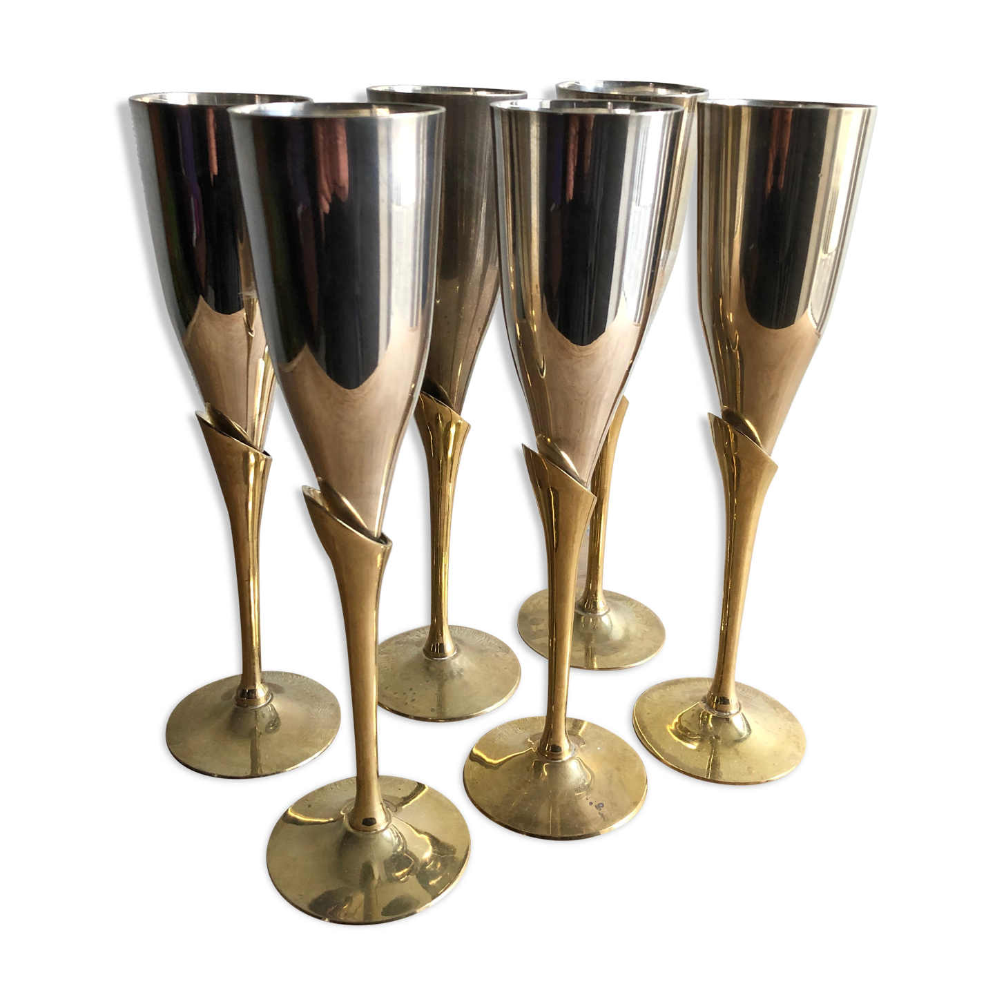 Flûtes champagne laiton Selency