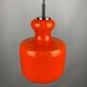 Bright orange glass pendant by Peill and Putzler 1960