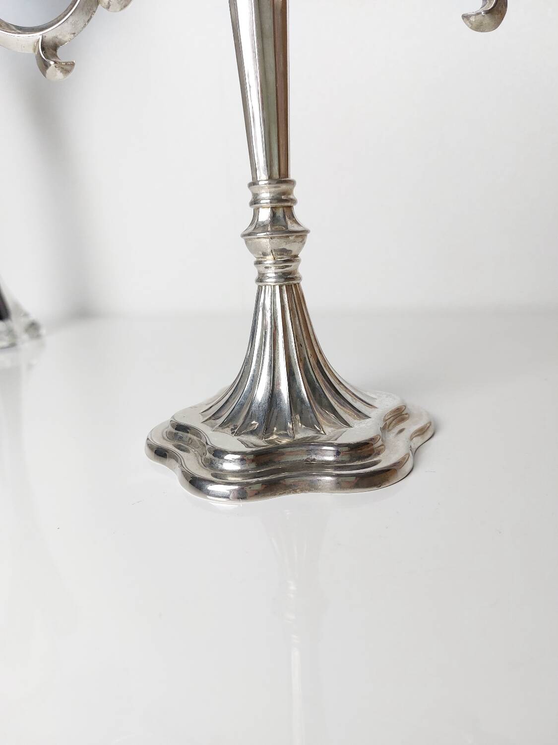 Vintage silver brass candle holder