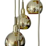 Large vintage pendant lamp gilded with fine gold