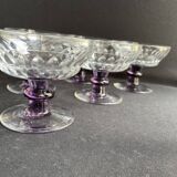 6 Colored cut crystal bowls – Val Saint Lambert