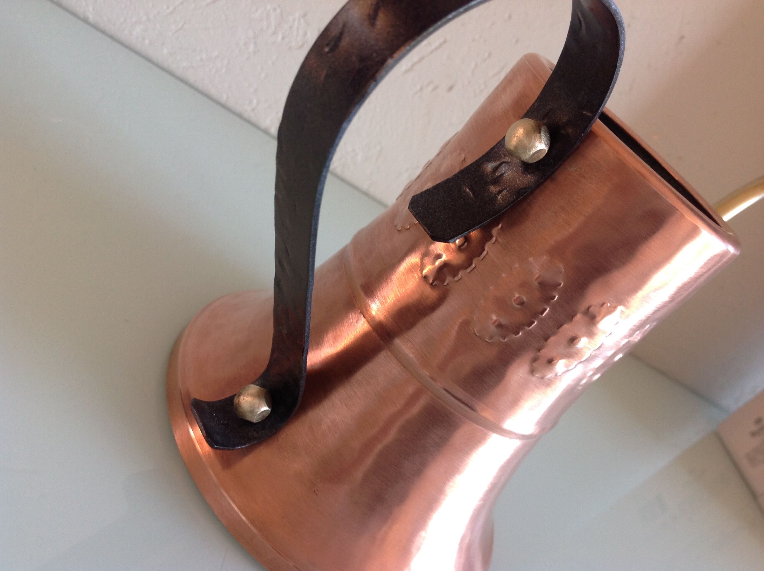 Brushed red copper watering can vintage 60s/70s