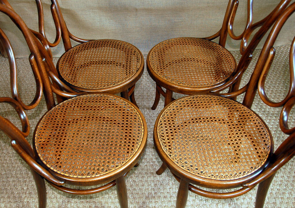 Set of 4 bistro viennese  omega fischel chairs