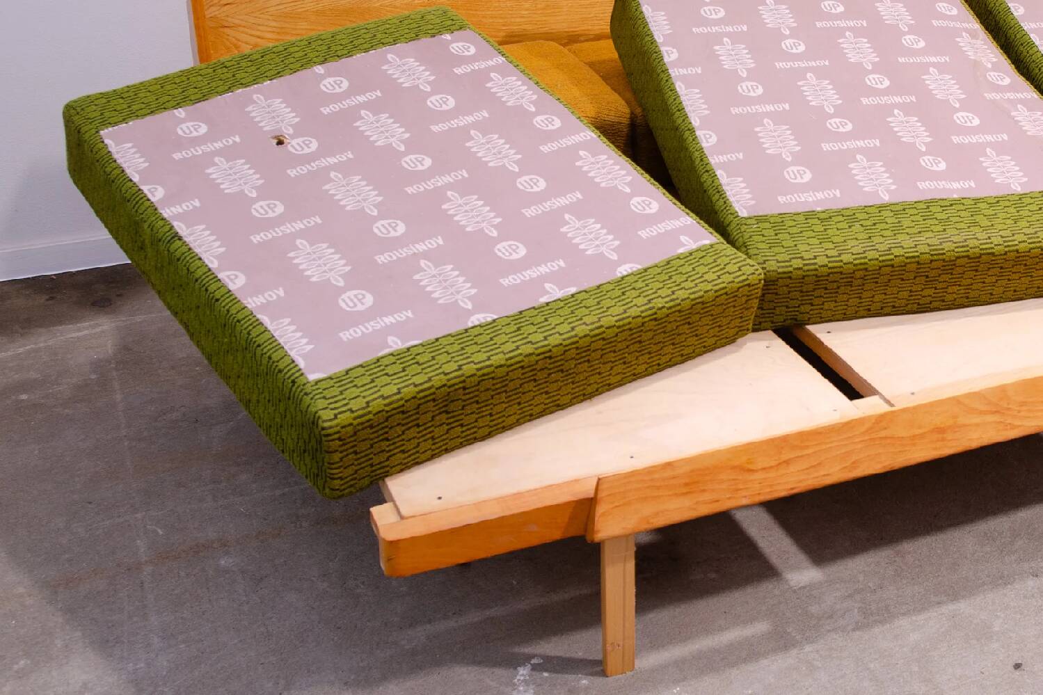 Mid-century folding sofabed by Drevotvar, 1970s, Czechoslovakia