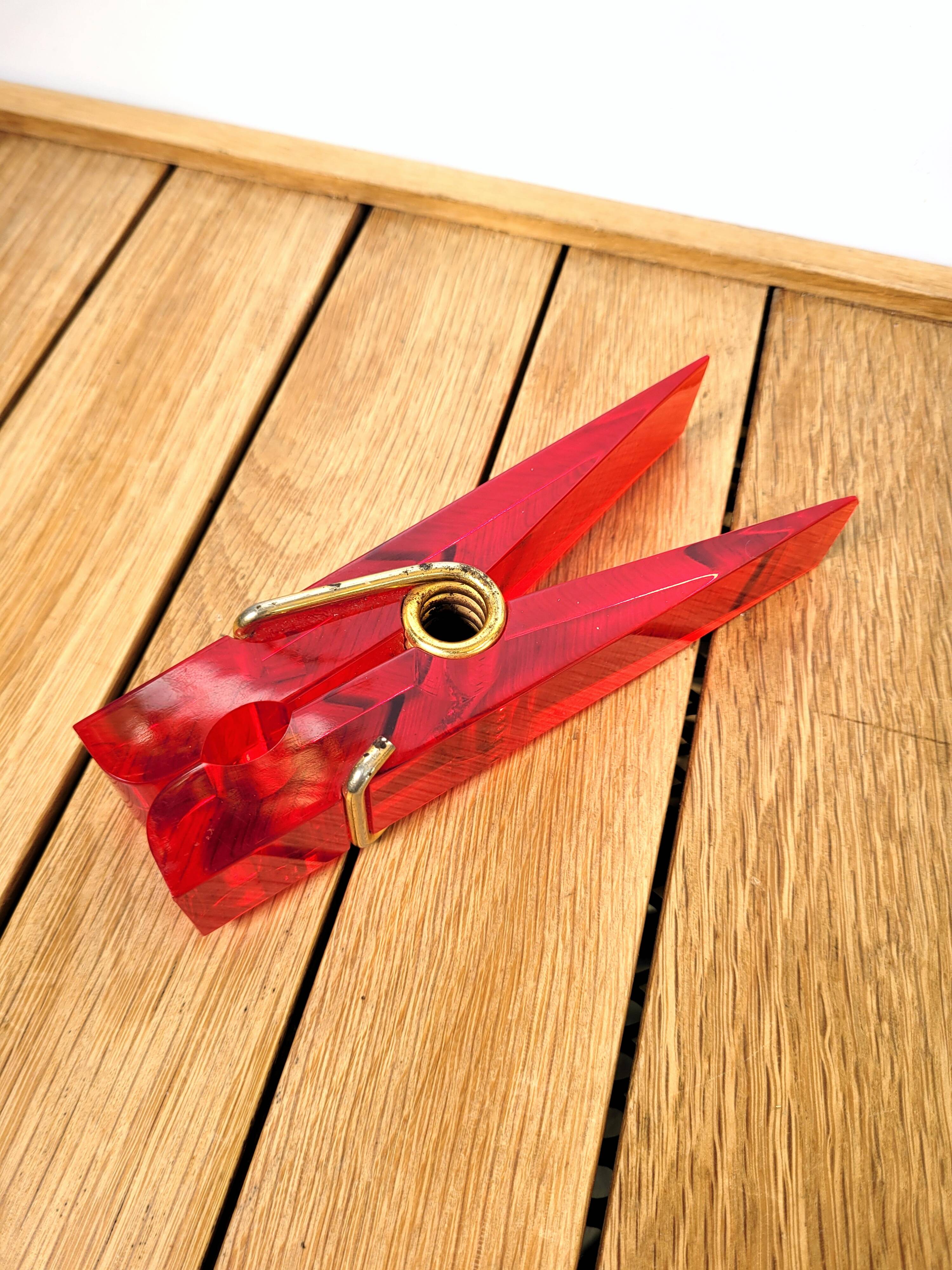 Vintage mail clip red paperweight