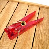 Vintage mail clip red paperweight