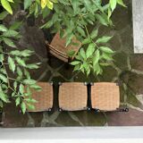 Chaise Italienne Vintage Laquée Noire Corde Tressée