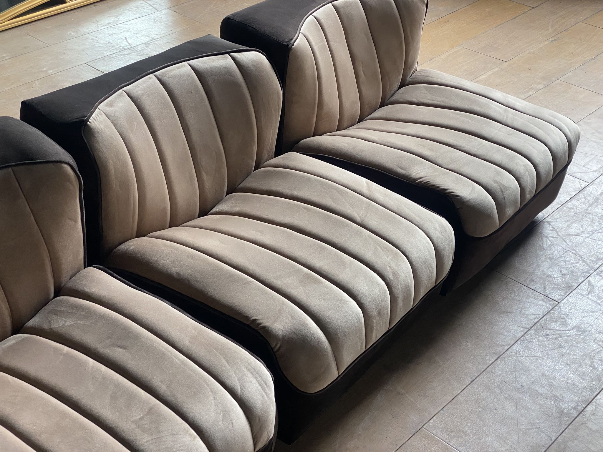 Set of 3 modular armchairs 70s vintage