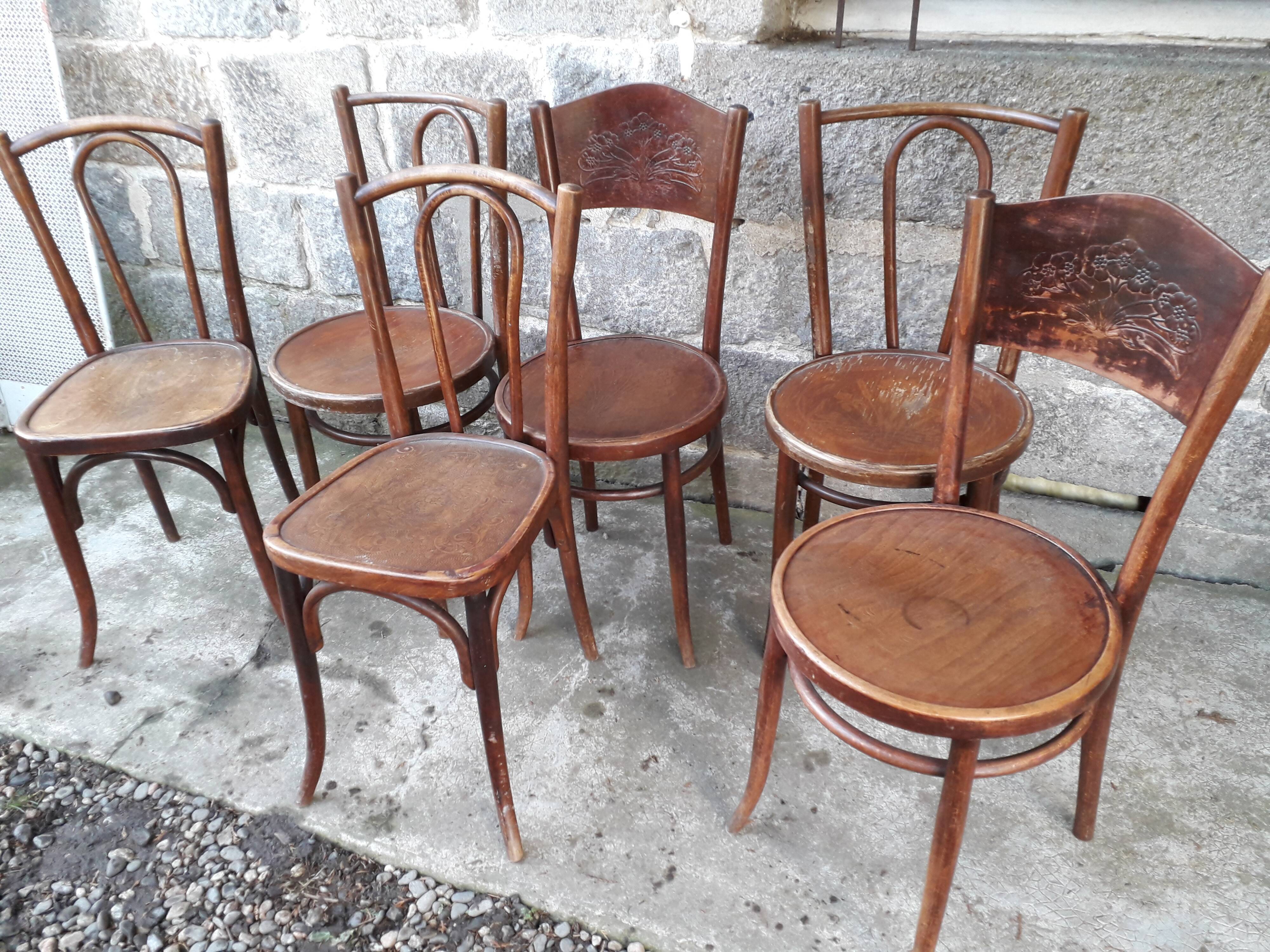 Set of 6 chairs Bistro mismatched
