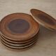 Tue Poulsen, Set of 6 ceramic plates in earthy colours, modern Danish design, 1960s