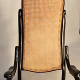 Bentwood cane armchair with mechanism and footrest