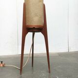 Mid-century tripod rocket floor lamp in teak, 1960s.