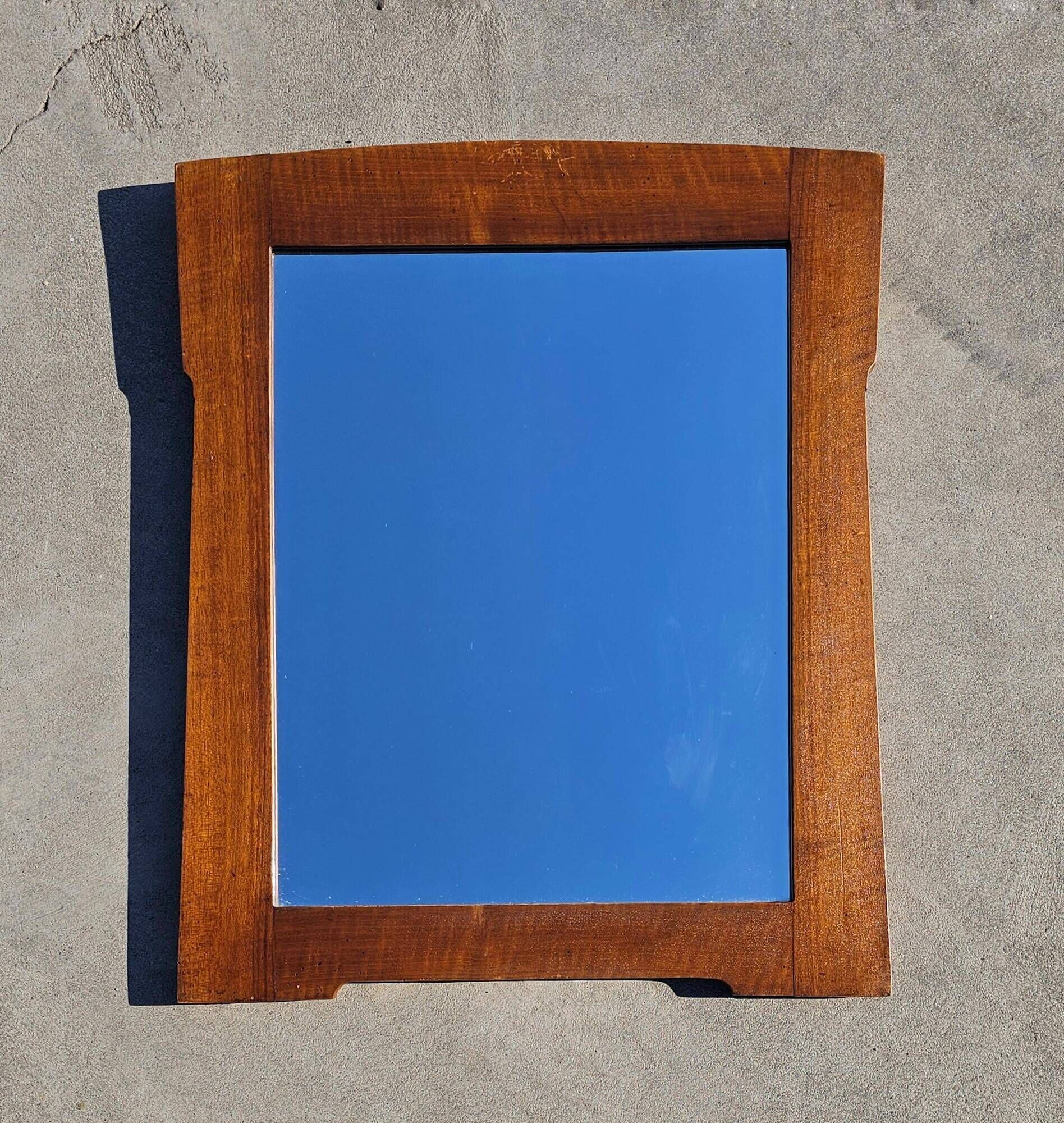 Art Nouveau wall mirror Vienna Secession in walnut frame