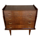 🪵✨ Vintage Scandinavian commode in exotic wood – 4 drawers ✨🪵