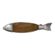 Large wooden and silver-plated fish board, 90 cm